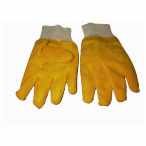 Glove latex knit yellow pp 120 | WAN0220