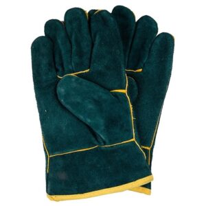 Strike-Arc Leather Welding Gloves Cuff Grey/Green 2 | SALGW230