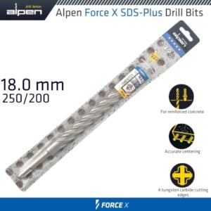 Alpen Force X 18.0 X 250/200 SDS-Plus Drill Bit X4 Cutting Edges | ALP835018