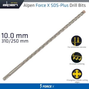 Alpen Force X 10.0 X 310/250  SDS-Plus Drill Bit X4 Cutting Edges