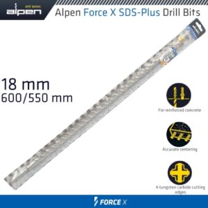 Alpen Force X 18.0 X 600/550 SDS-Plus Drill Bit X4 Cutting Edges | ALP905018