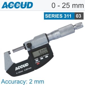 Digital outside micrometer 0-25mm 0.001mm res.