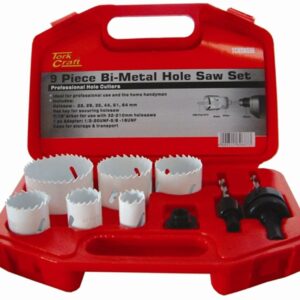 Holesaw set 9pc in case bi-metal 22 29 35 44 51 64mm
