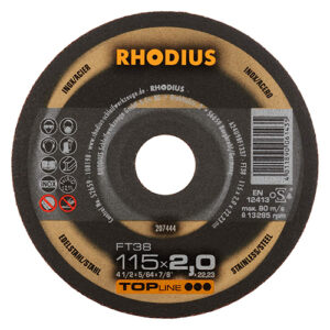 Rhodius Cutting Disc Steel 115X2.0mm - FT38 | RHD207444