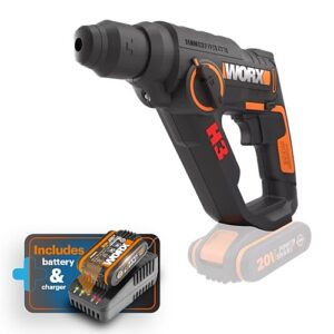 Worx - 20V Cordless H3 3-In-1 SDS-Plus Compact Rotary Hammer + Battery & Charger | WX390.9-BCSK
